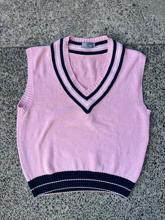 (L) 90s Bubble Gum Knitted Sweater Vest