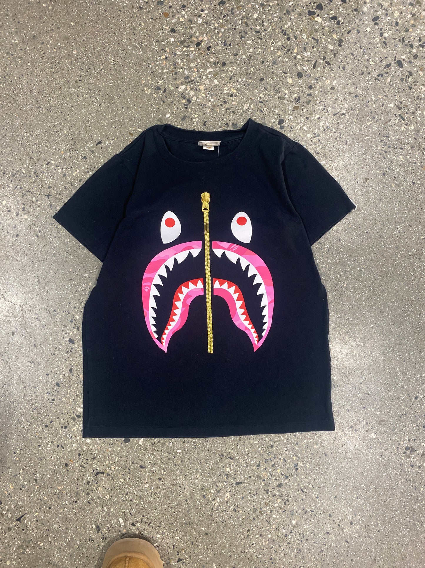 (Womens S) Bape Shark Zipper Tee