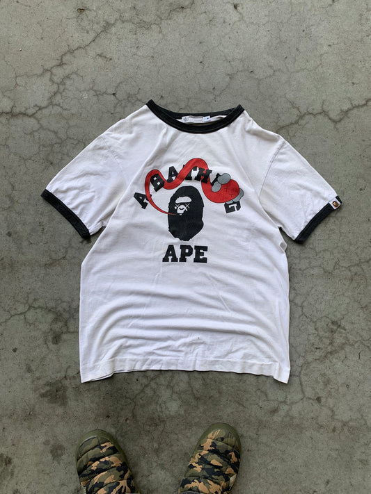(M/L) Kaws x Bape Ringer Tee