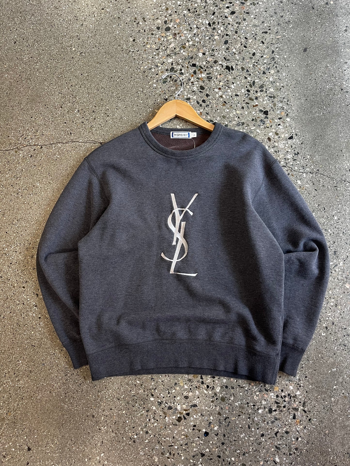 (Large) grey ysl thick crewneck