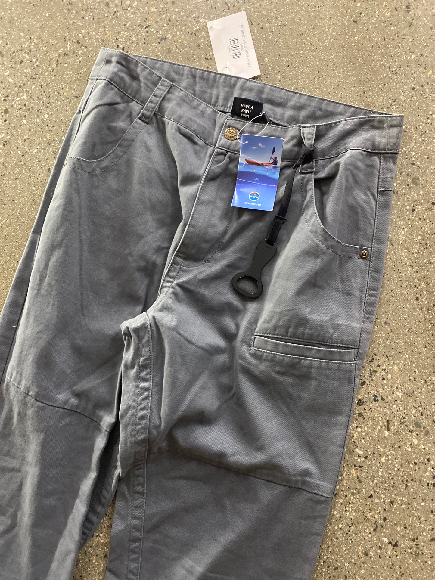 (30”) BNWT KAVU GREY PANTS