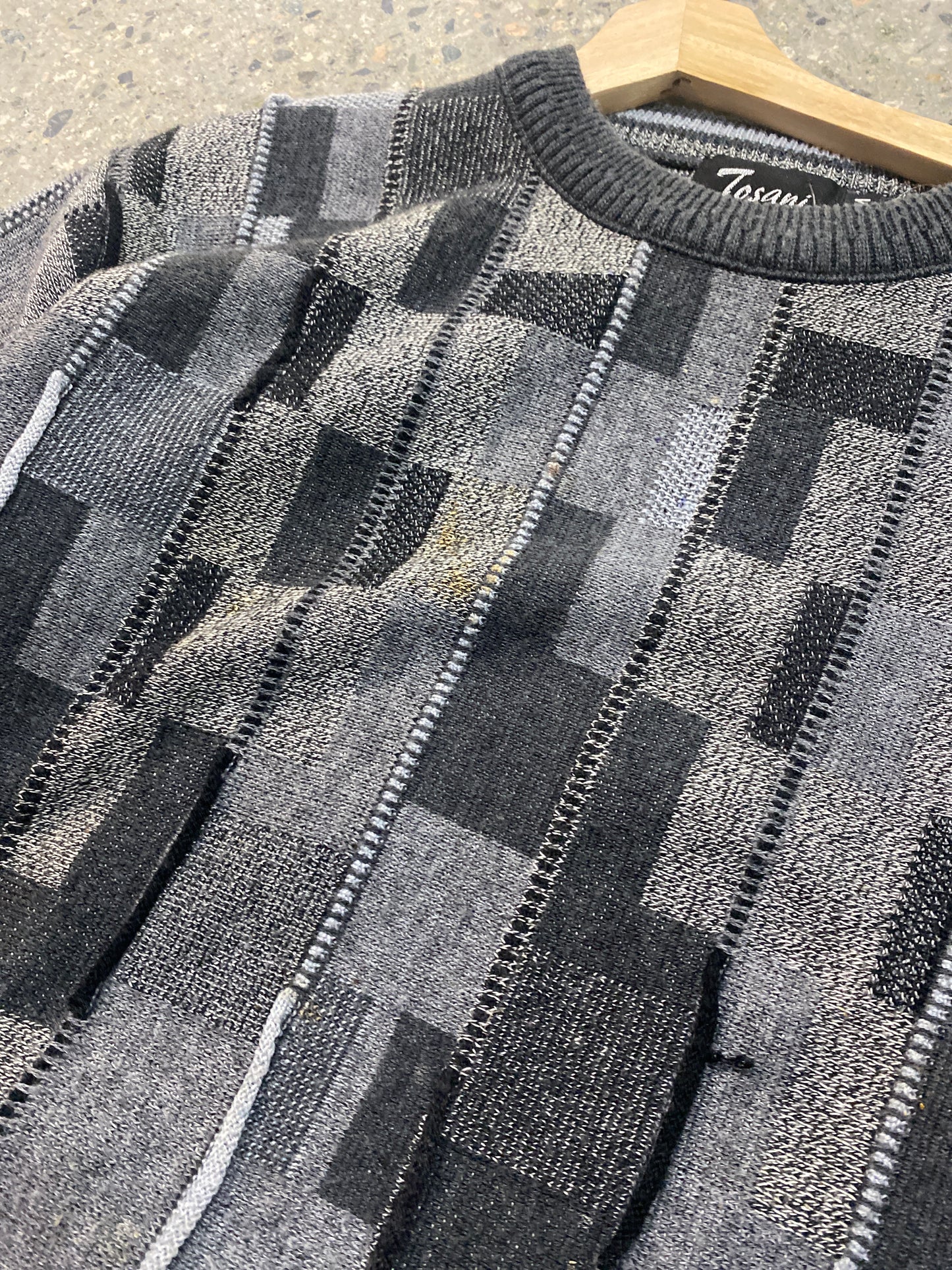 (M) Tosani Grey Patch Knit