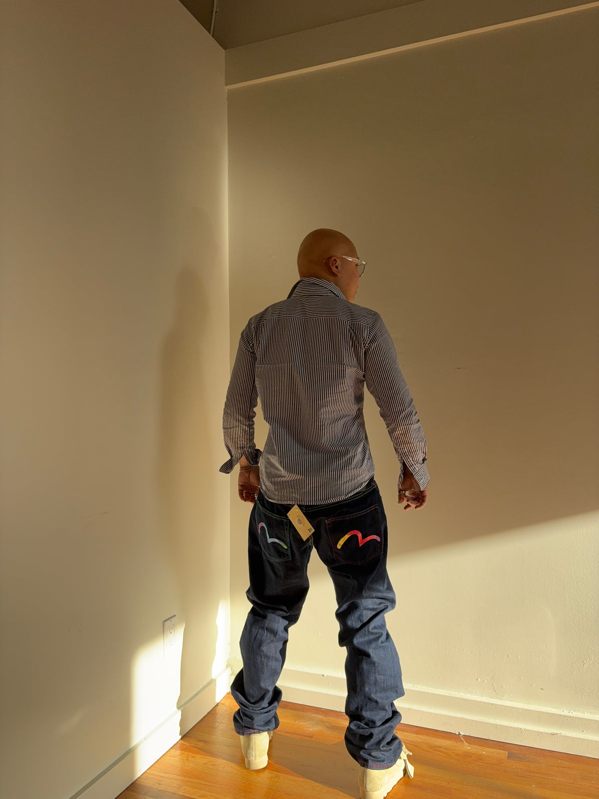 (L) “36” Evisu Dark Wash Denim
