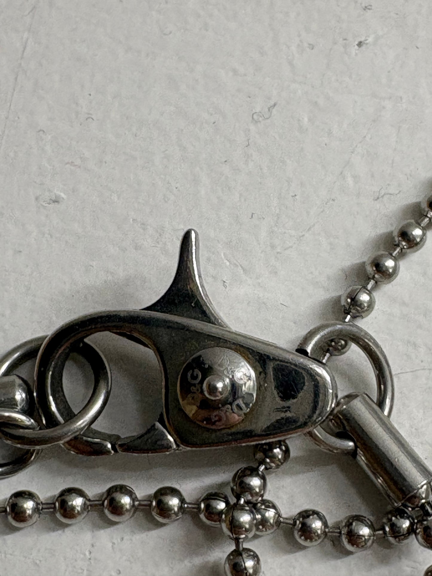 (12”) D&G Stainless Silver Pendant + Ball Chain