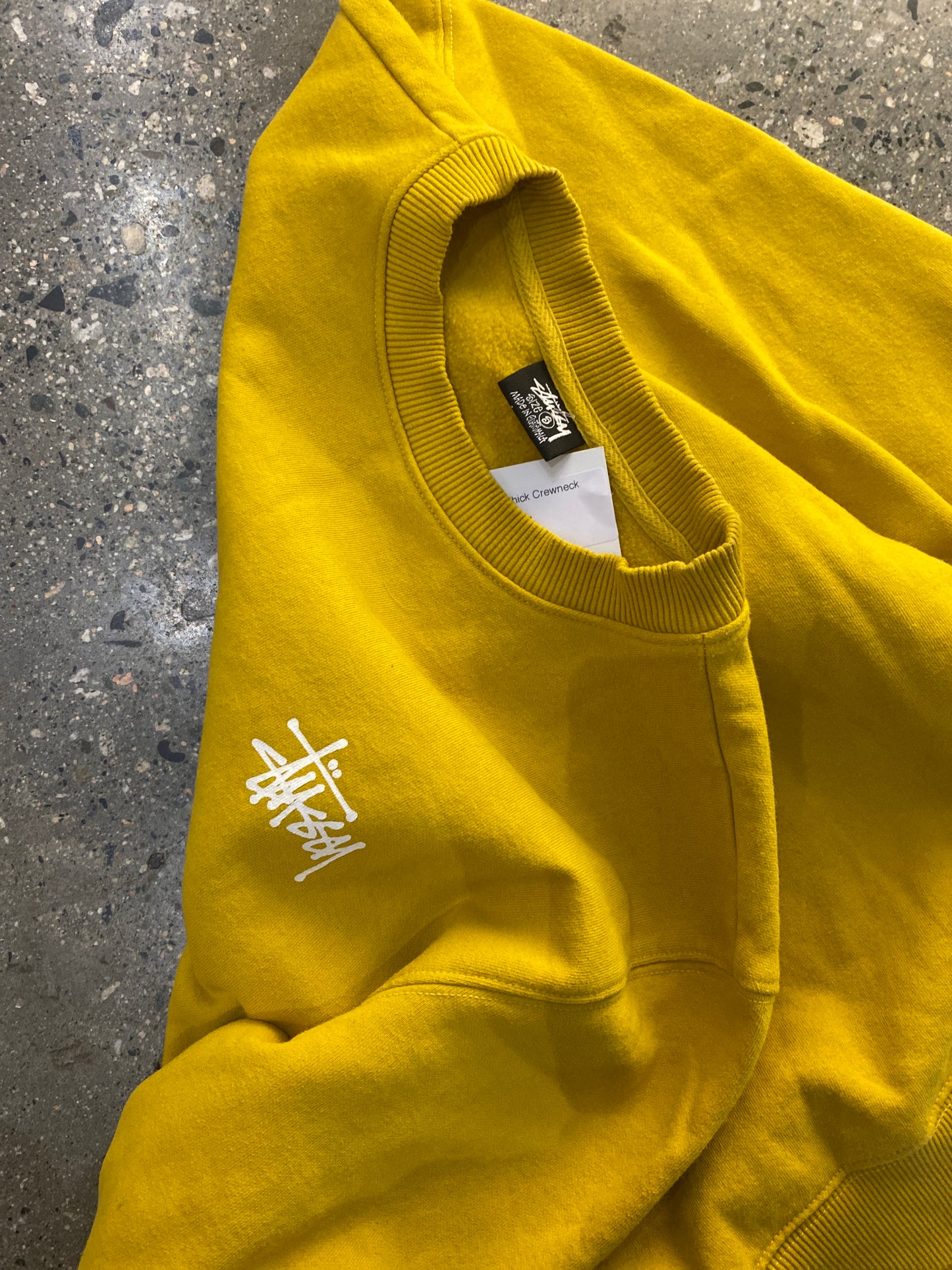 (S/M) Stussy Yellow Thick Crewneck
