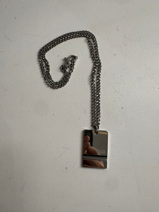 (12”) D&G Silver Stainless Pendant + figuro chain