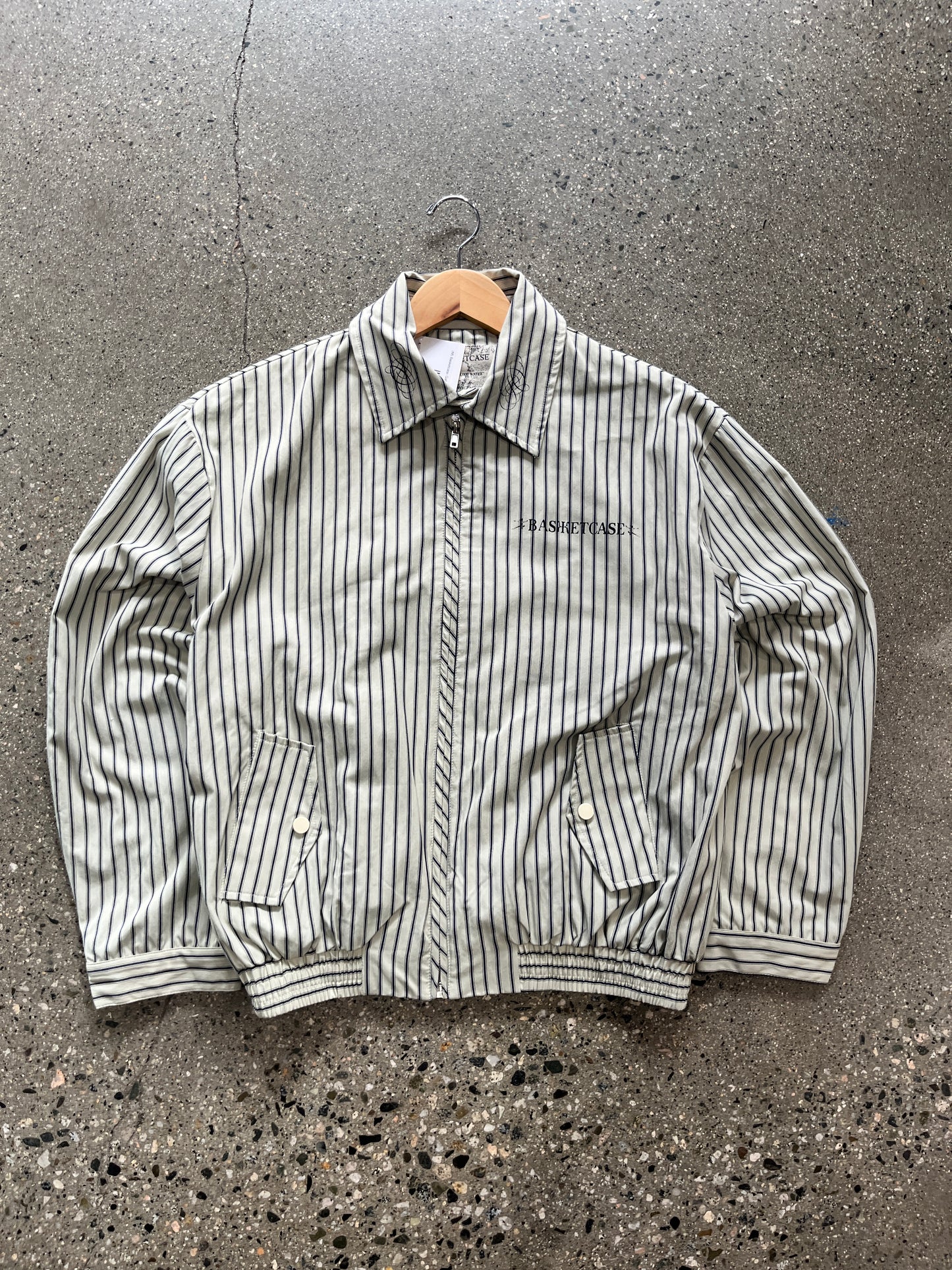 (M) Basketcase Gallery Striped Cropped Jacket