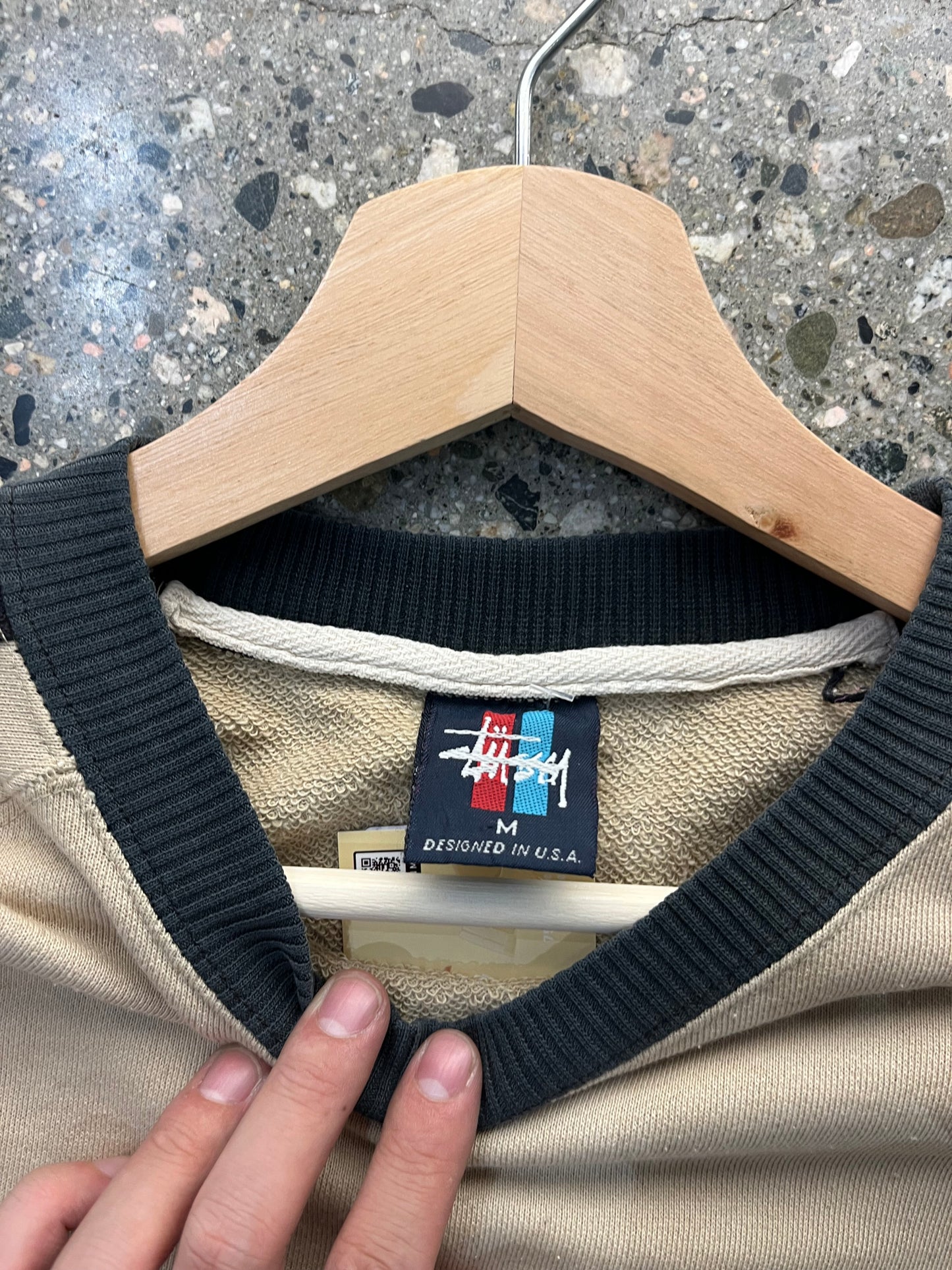 (M) 1990s Stussy 2 Tone Crewneck