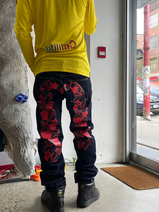 (32”) Evisu Raw Denim Selvedge Daicock