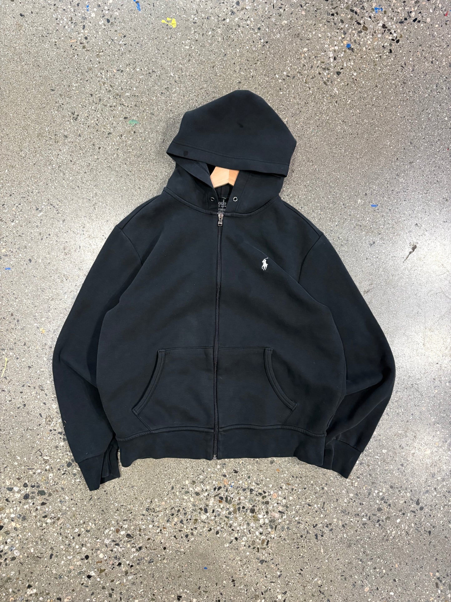 Black Polo Zip ( as is - stains)