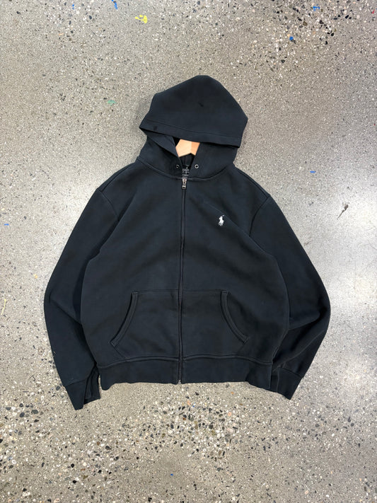 Black Polo Zip ( as is - stains)