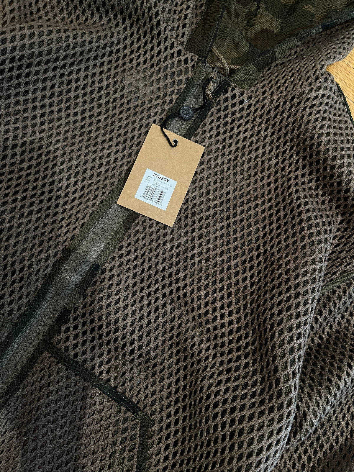 (M) BNWT Stussy Layered Mesh Hooded Reversible Jacket - Woodland