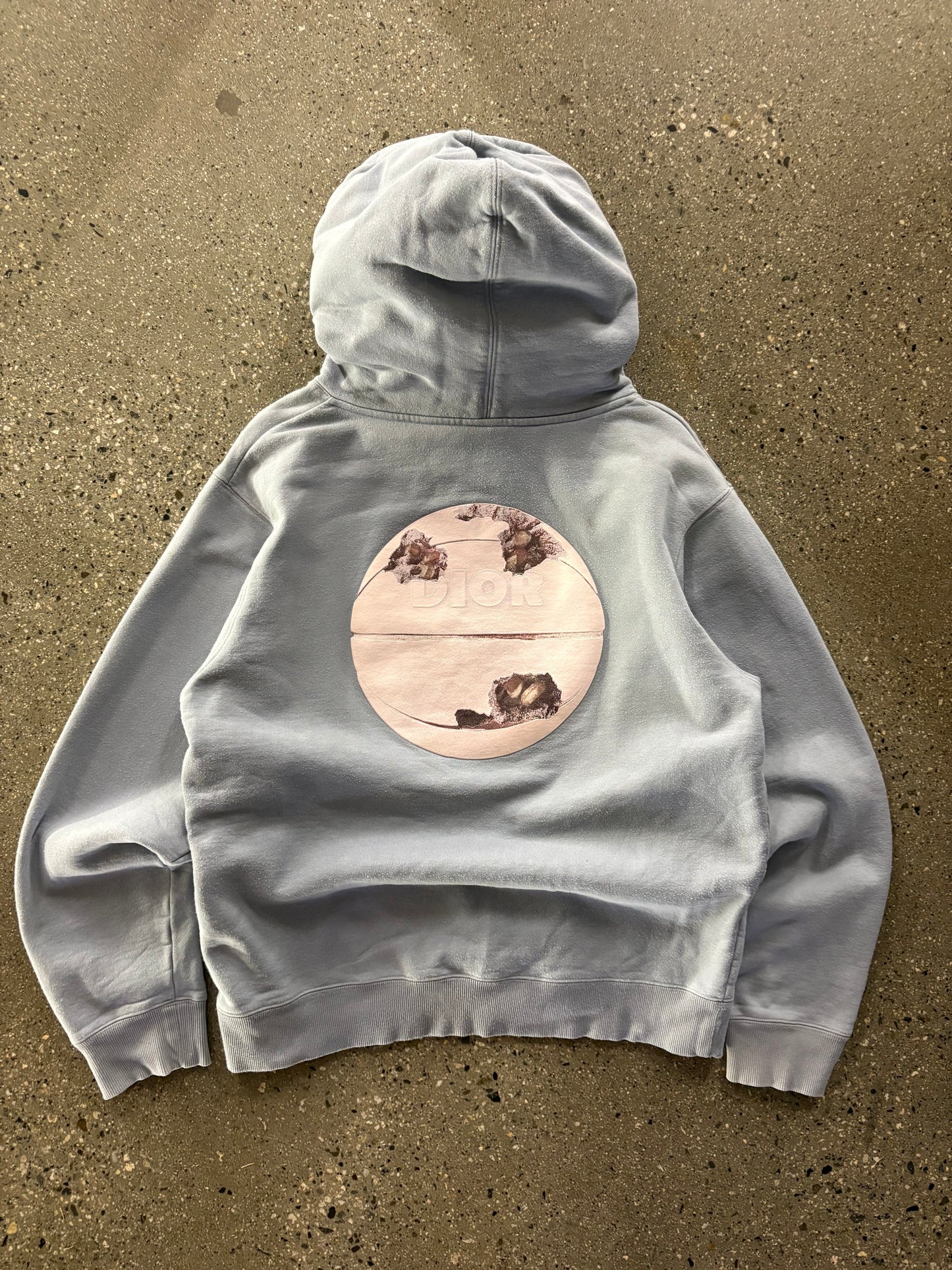 (L) Authentic Christian Dior x Daniel Arsham Blue Hoodie