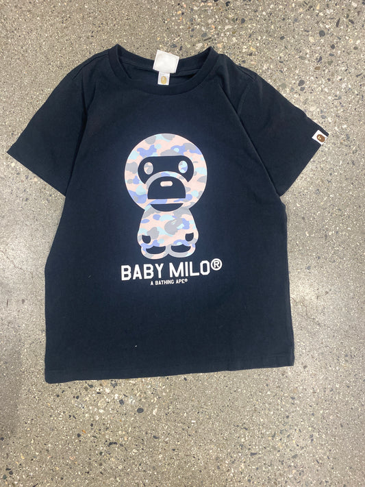 (Womens S) Baby Milo Bape Black Tee