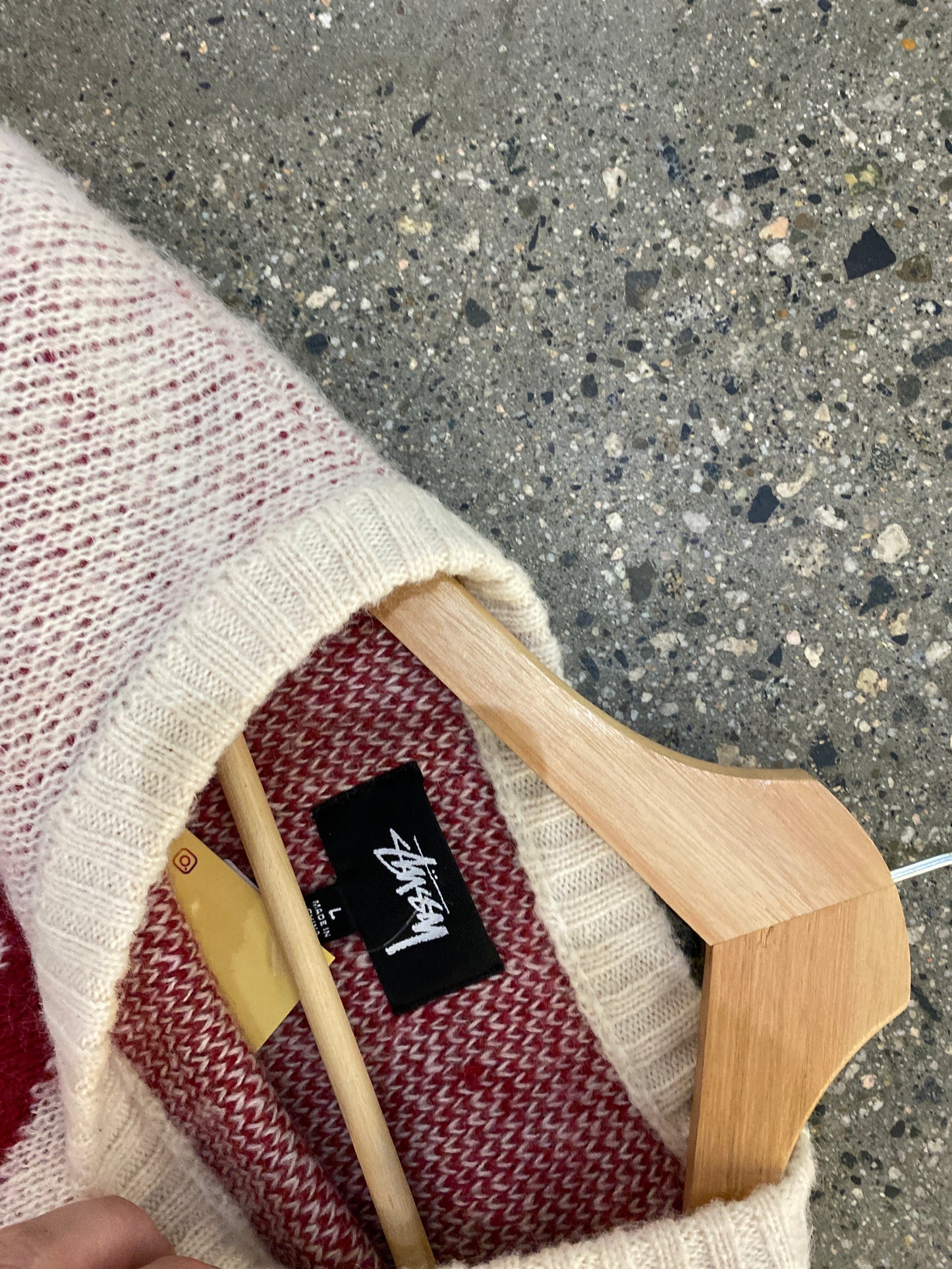(L) Stussy Dice Sweater Red/White Mohair