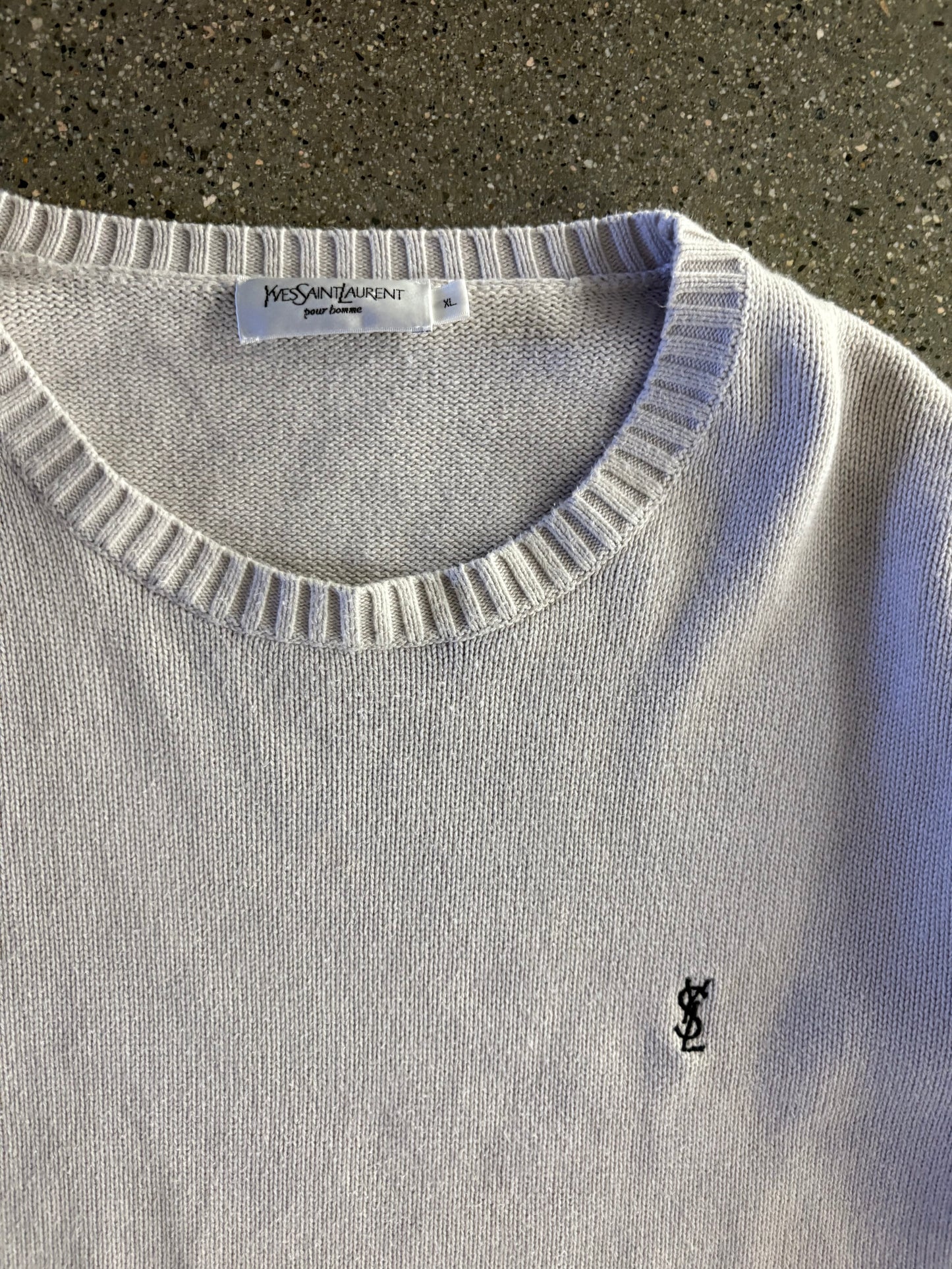 (L/XL) 1990s YSL Logo Knit