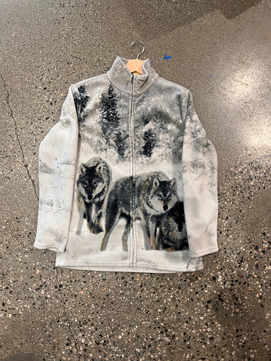 (S/M) Wolf AOP fleece