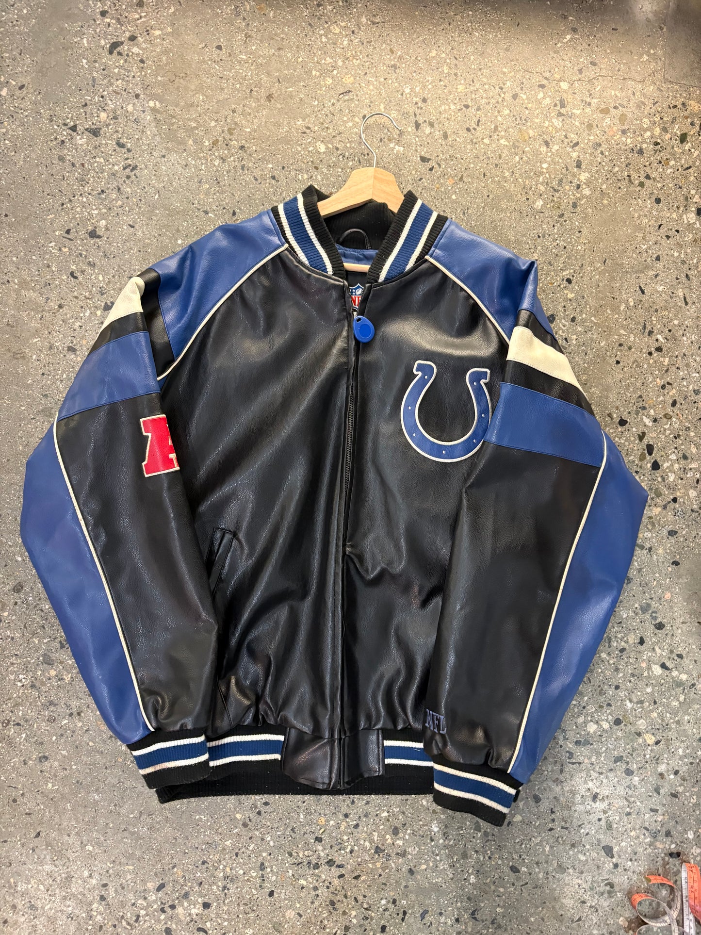 (2XL) Colts NFL Leather Jacket