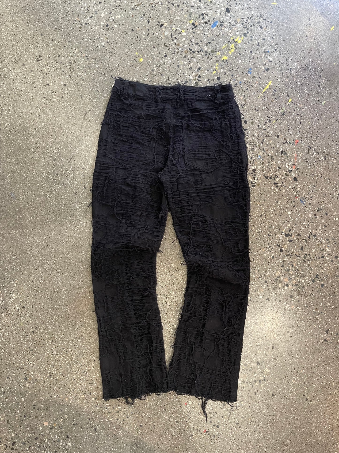 (28”) Troubled Waters Black Stitched Bottoms ( Retails for $400+)