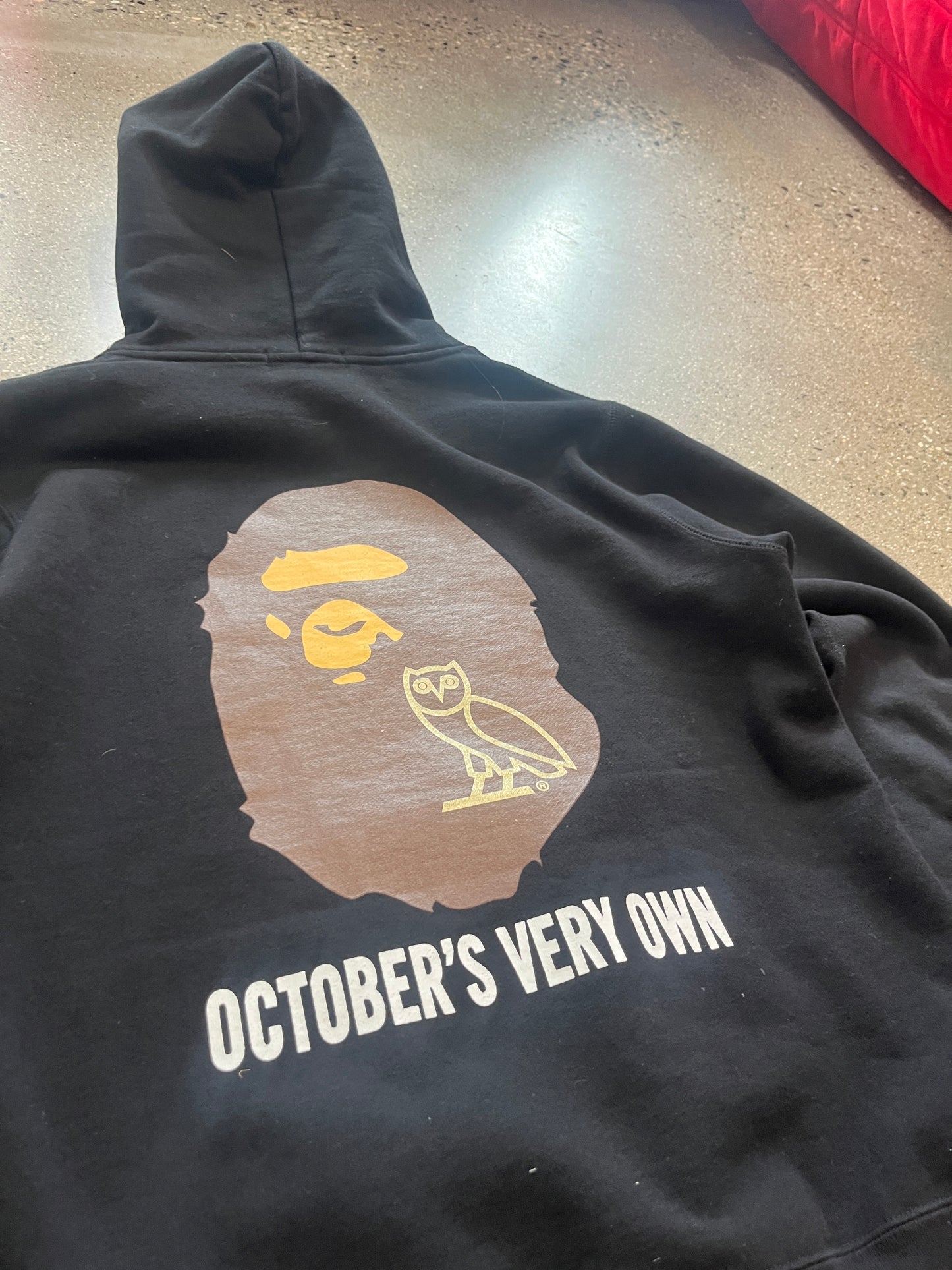 (L) Bape x OVO Doublesided Black Hoodie
