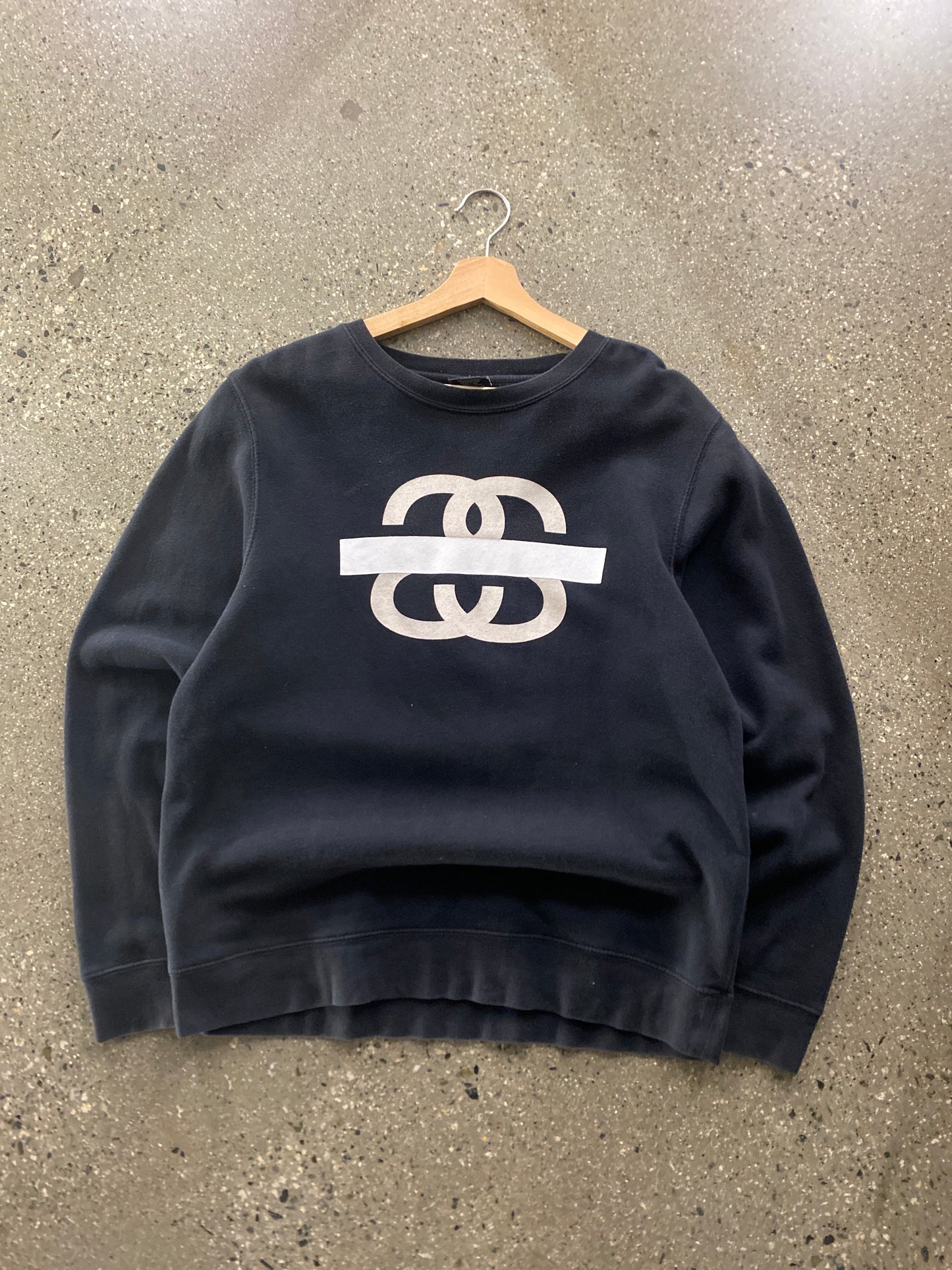 (M) Stussy Black Crewneck