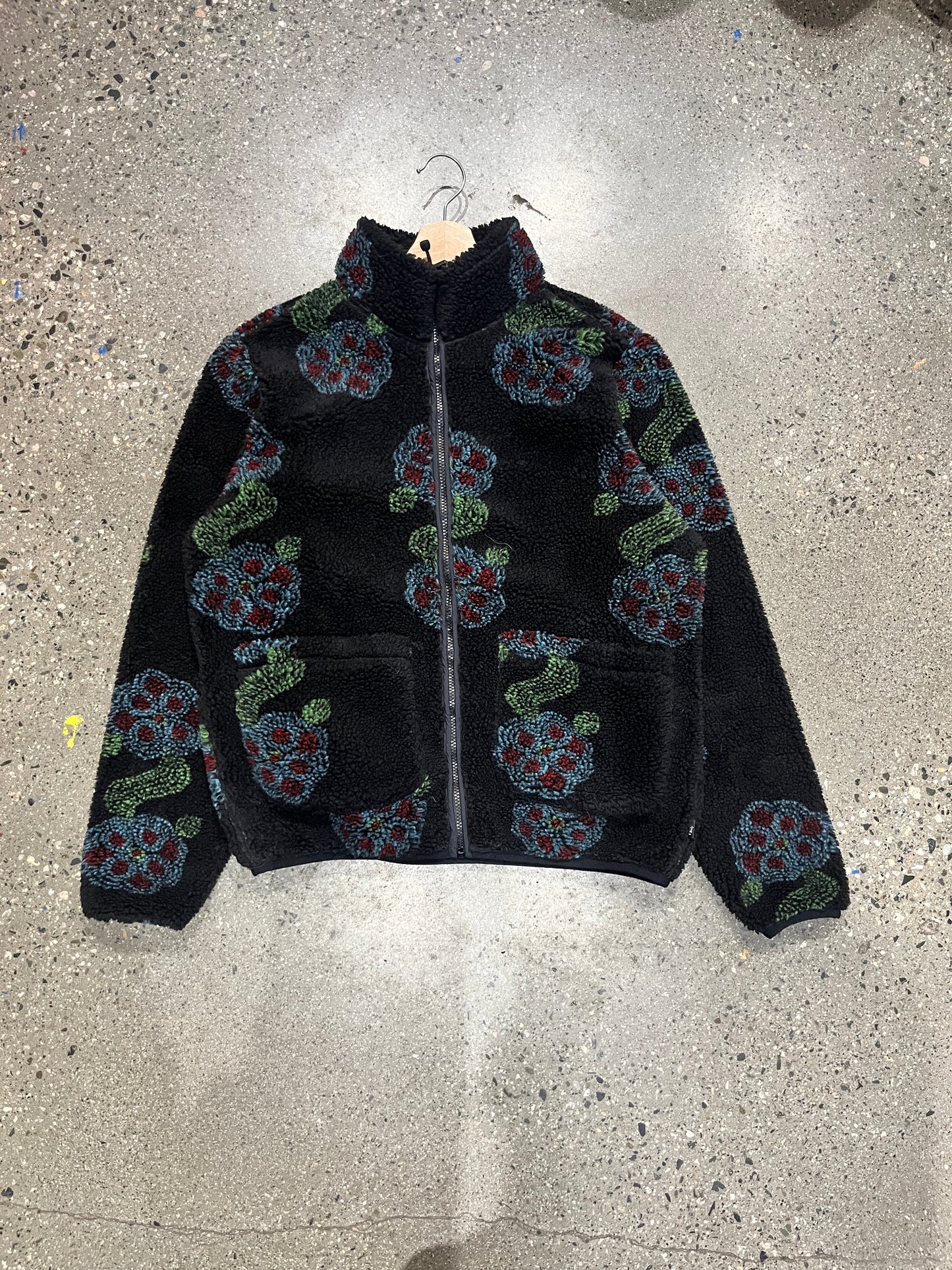 (M) Stussy Flor Sherpa Fleece Zip up