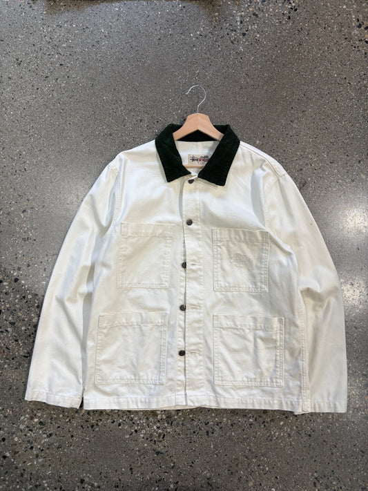 (M) Stussy White Chore