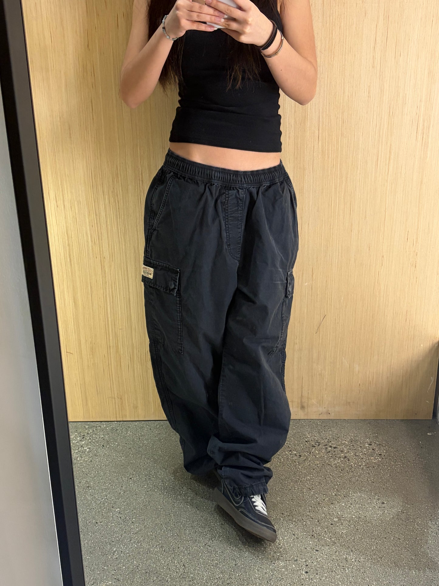 (S) Stussy Black Cargo Pants
