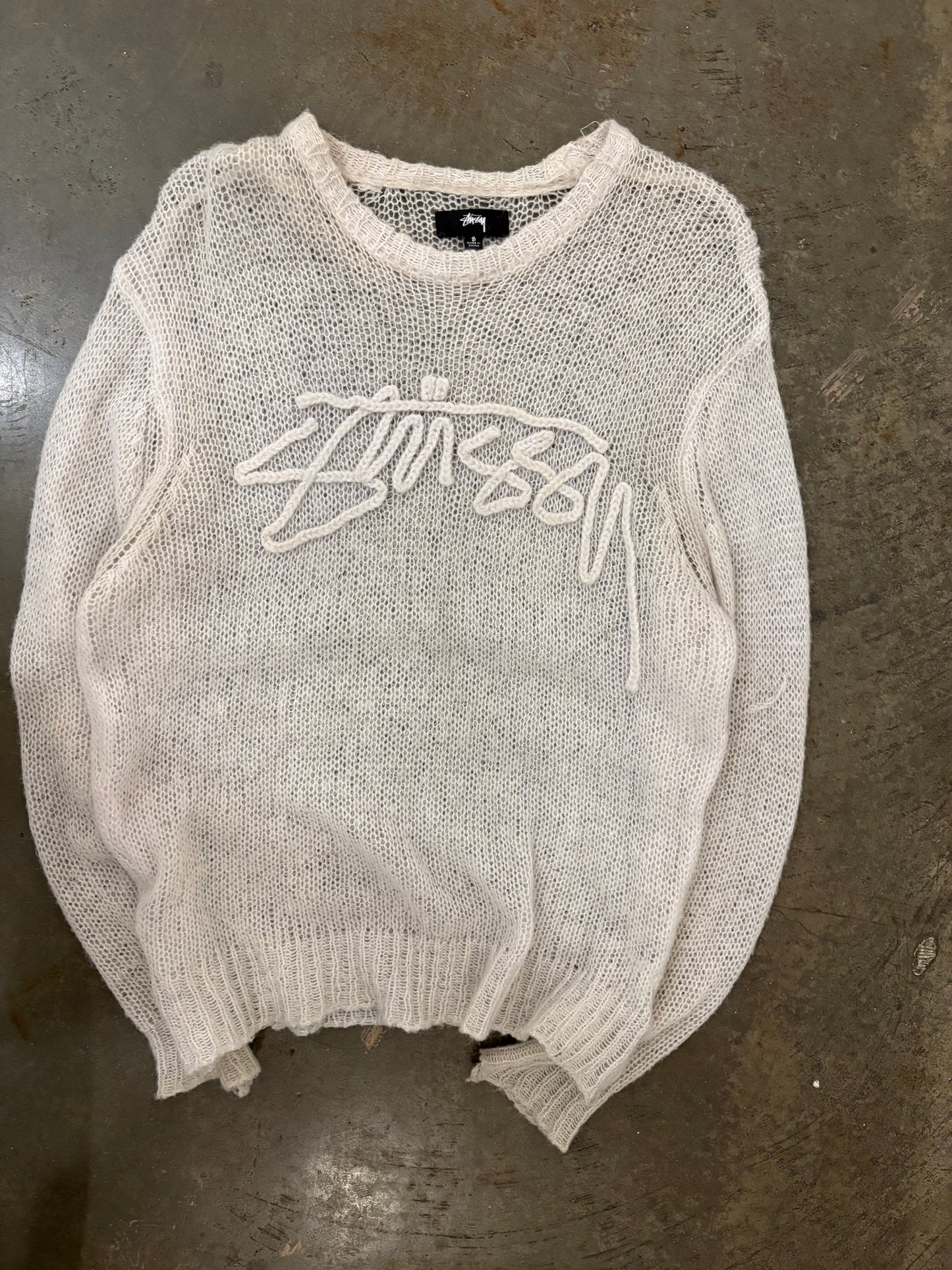 (S) Stussy Loose Knit Sweater Bone Color
