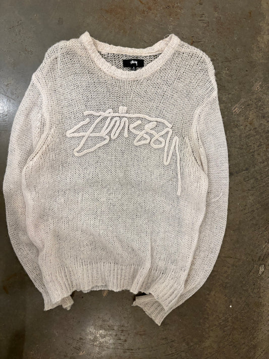 (S) Stussy Loose Knit Sweater Bone Color