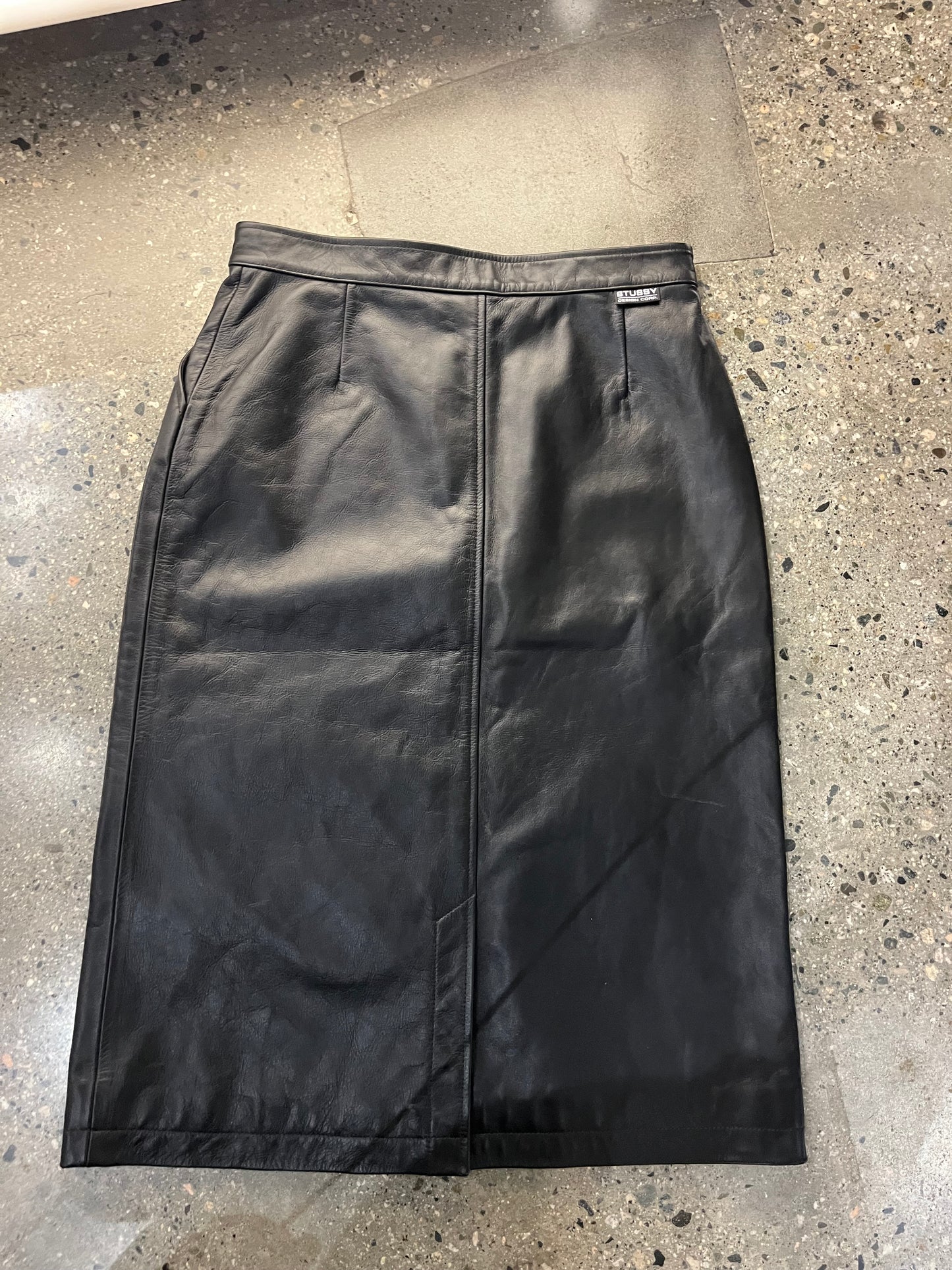 (S) Rare Stussy Genuine Leather Skirt
