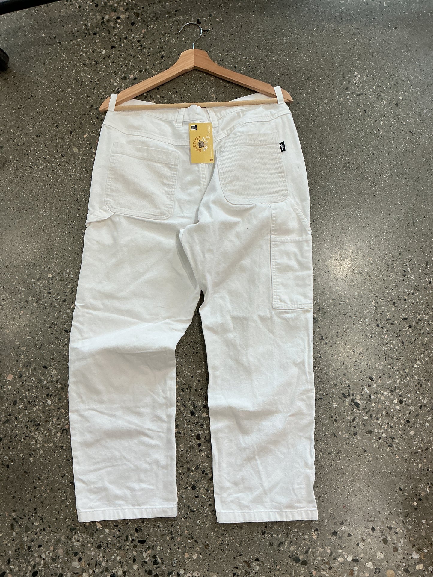 32” Stussy White Doubleknees with Cord