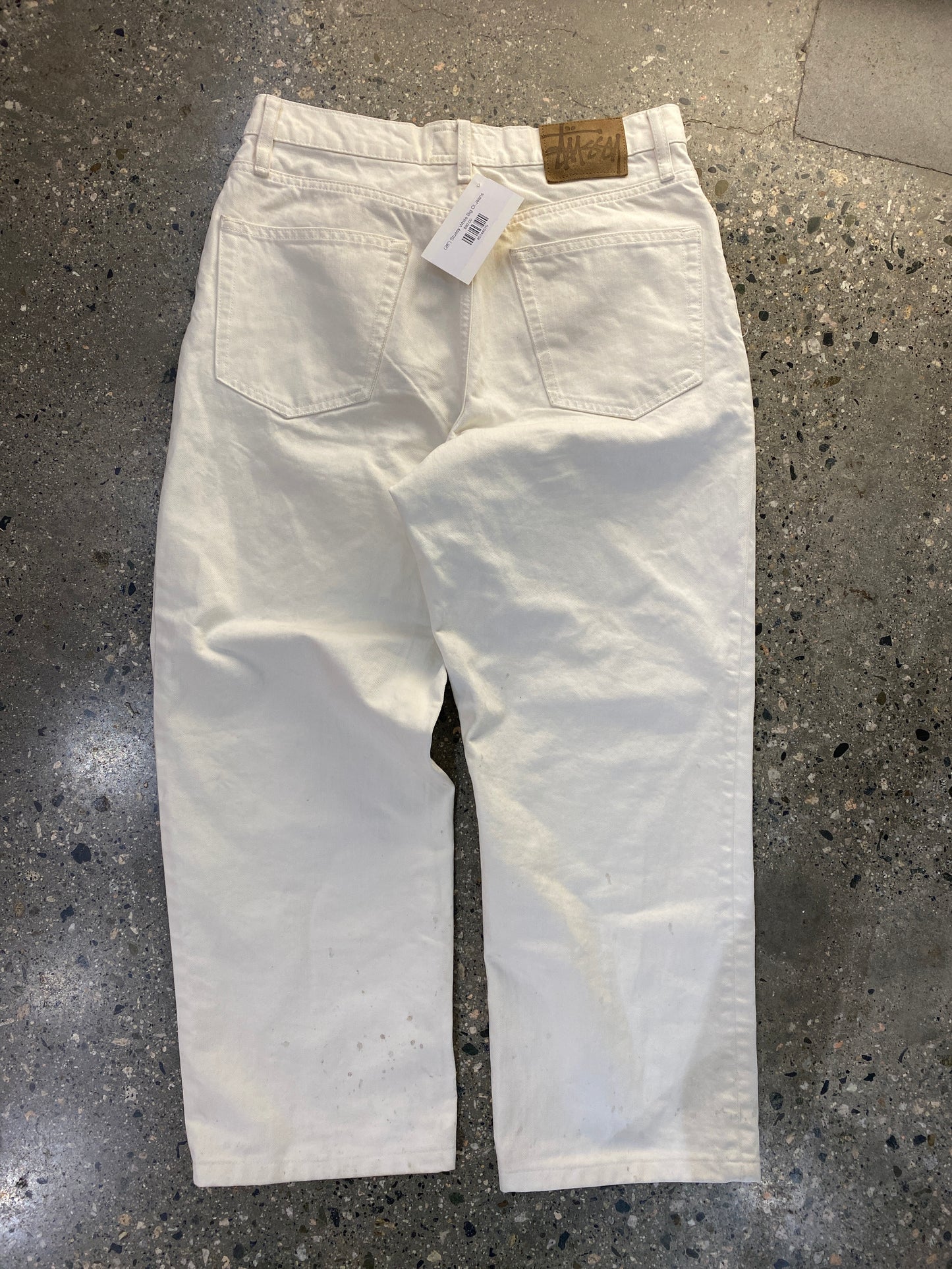 (28”) Stussy White Big Ol Jeans