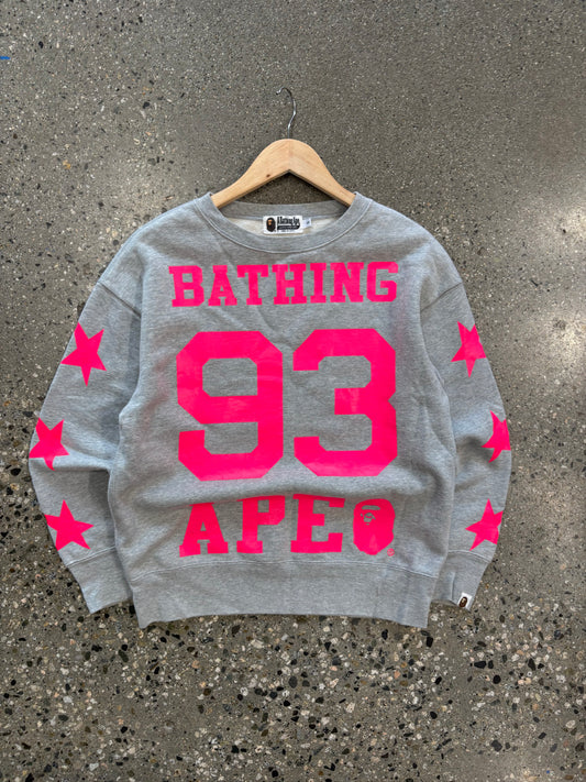 (S) 2007 Bape Neon Pink Crewneck