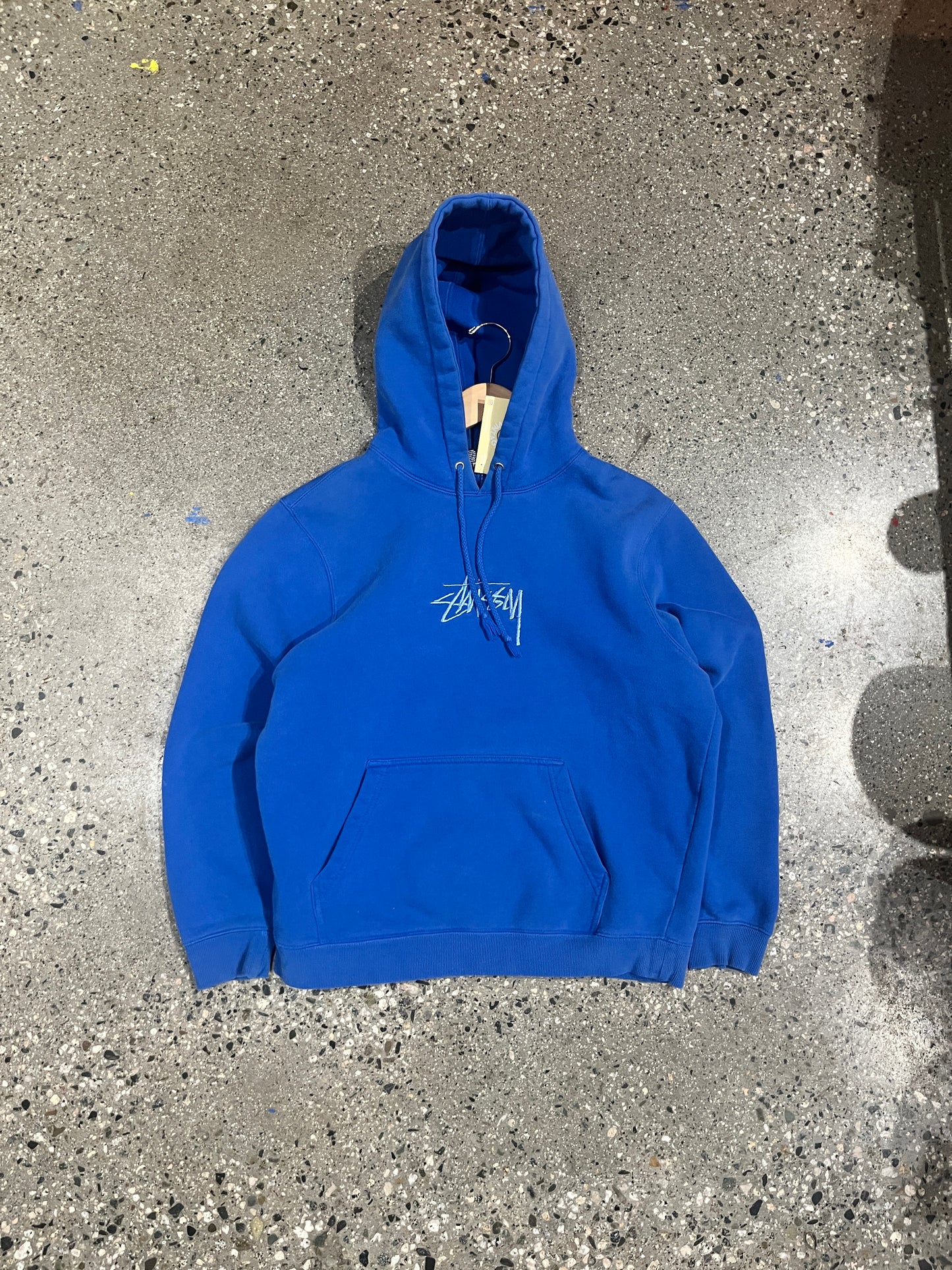 (S) Blue Tonal Stussy Hoodie Script