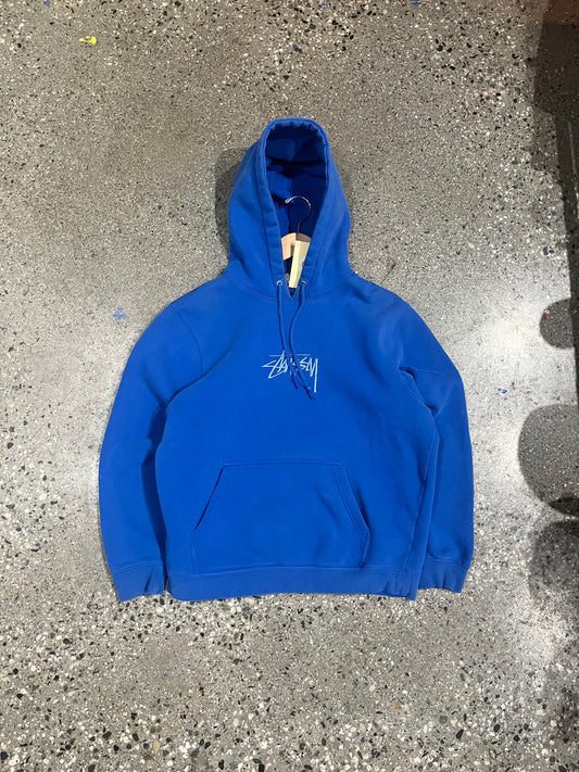 (S) Blue Tonal Stussy Hoodie Script