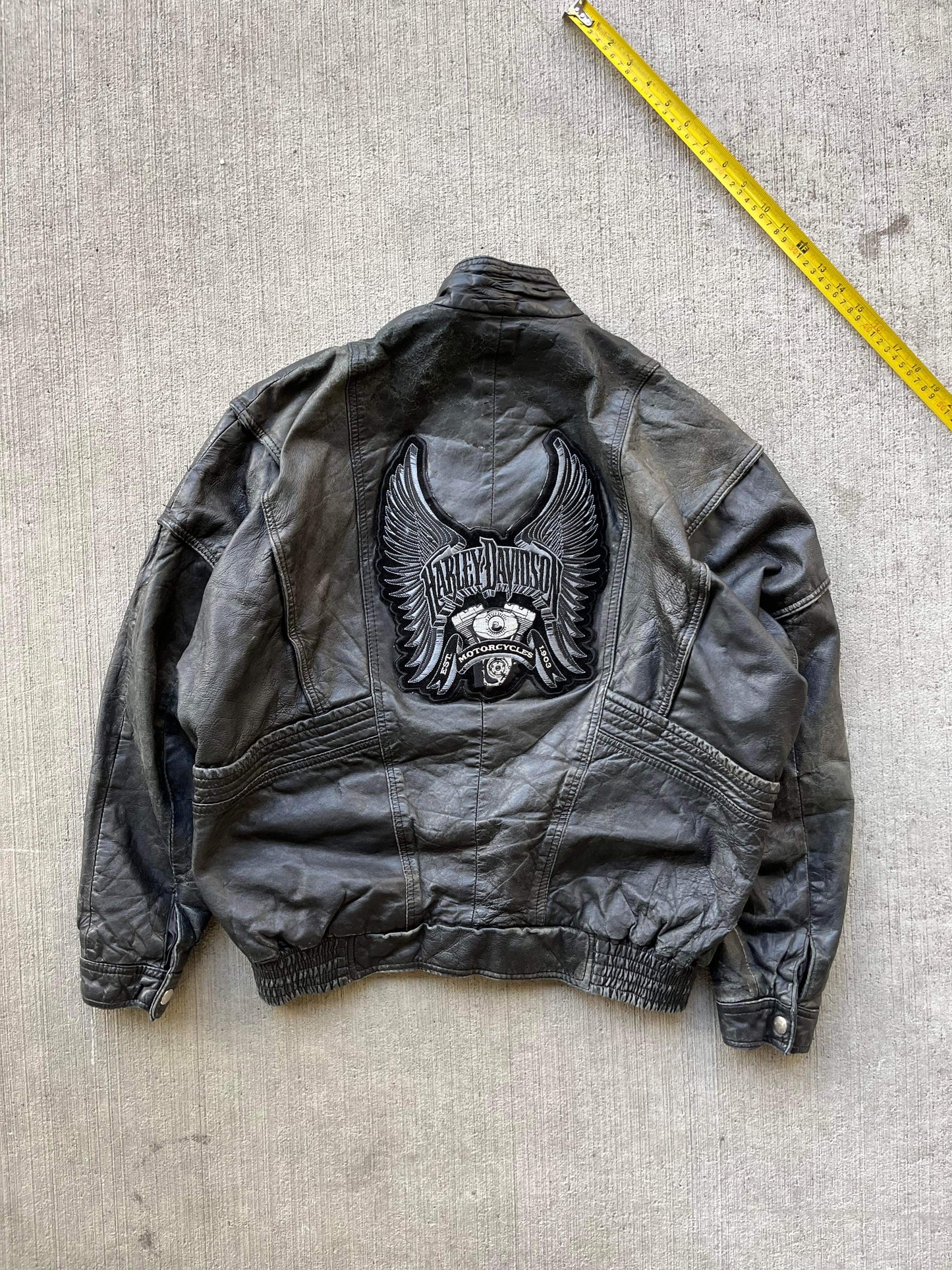 (m) Vintage Harley Davidson Leather Jacket
