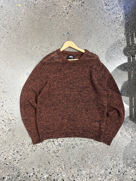 (XL) Stussy Loose Guage Sweater Brown