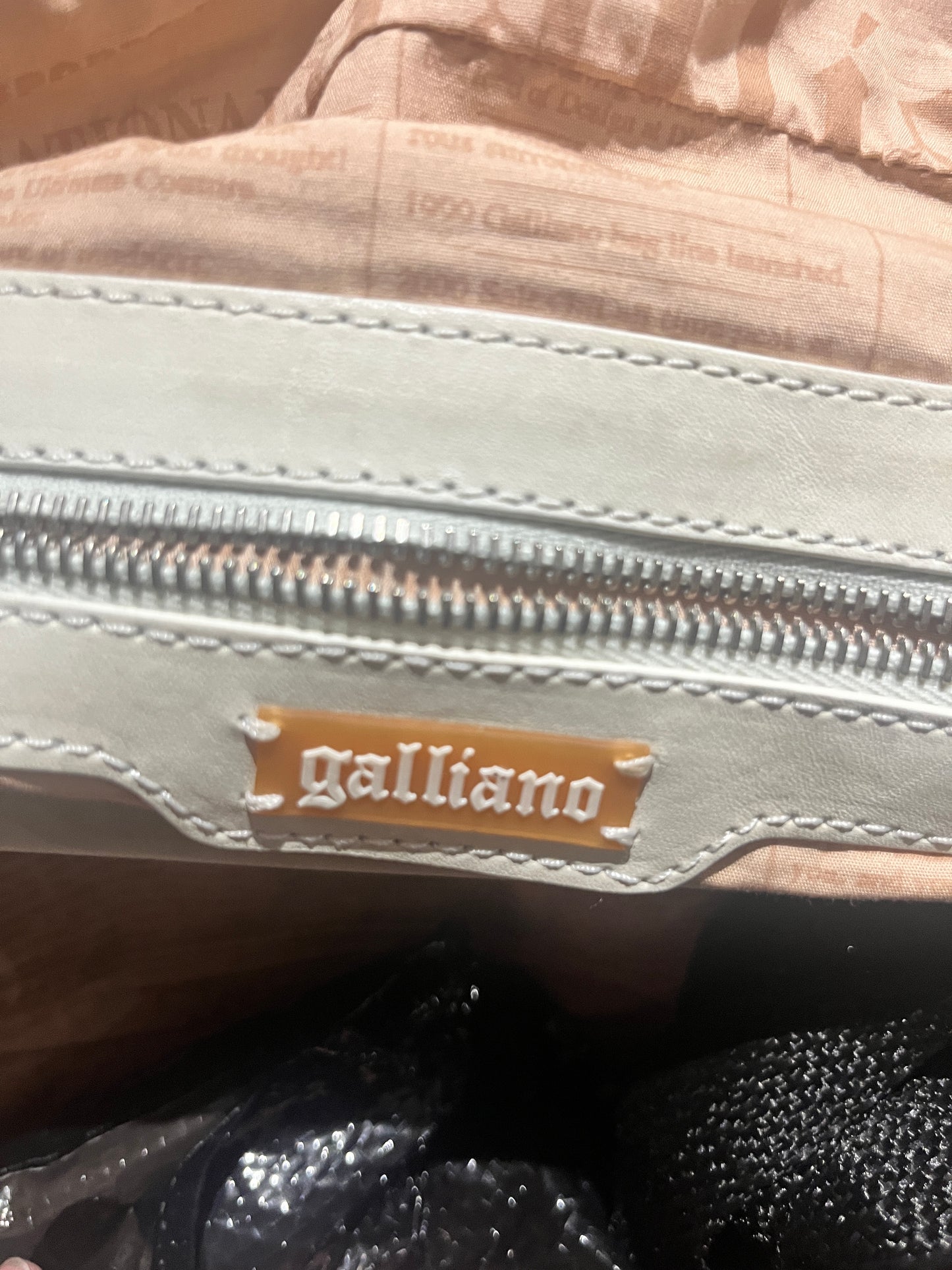 (OS) John Galliano newspaper gazette print shoulder bag