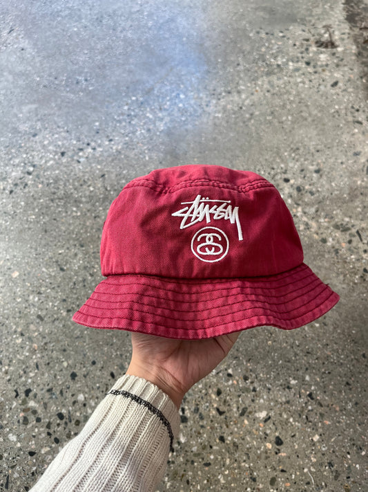 (S/M) Older Stussy Red Bucket Hat