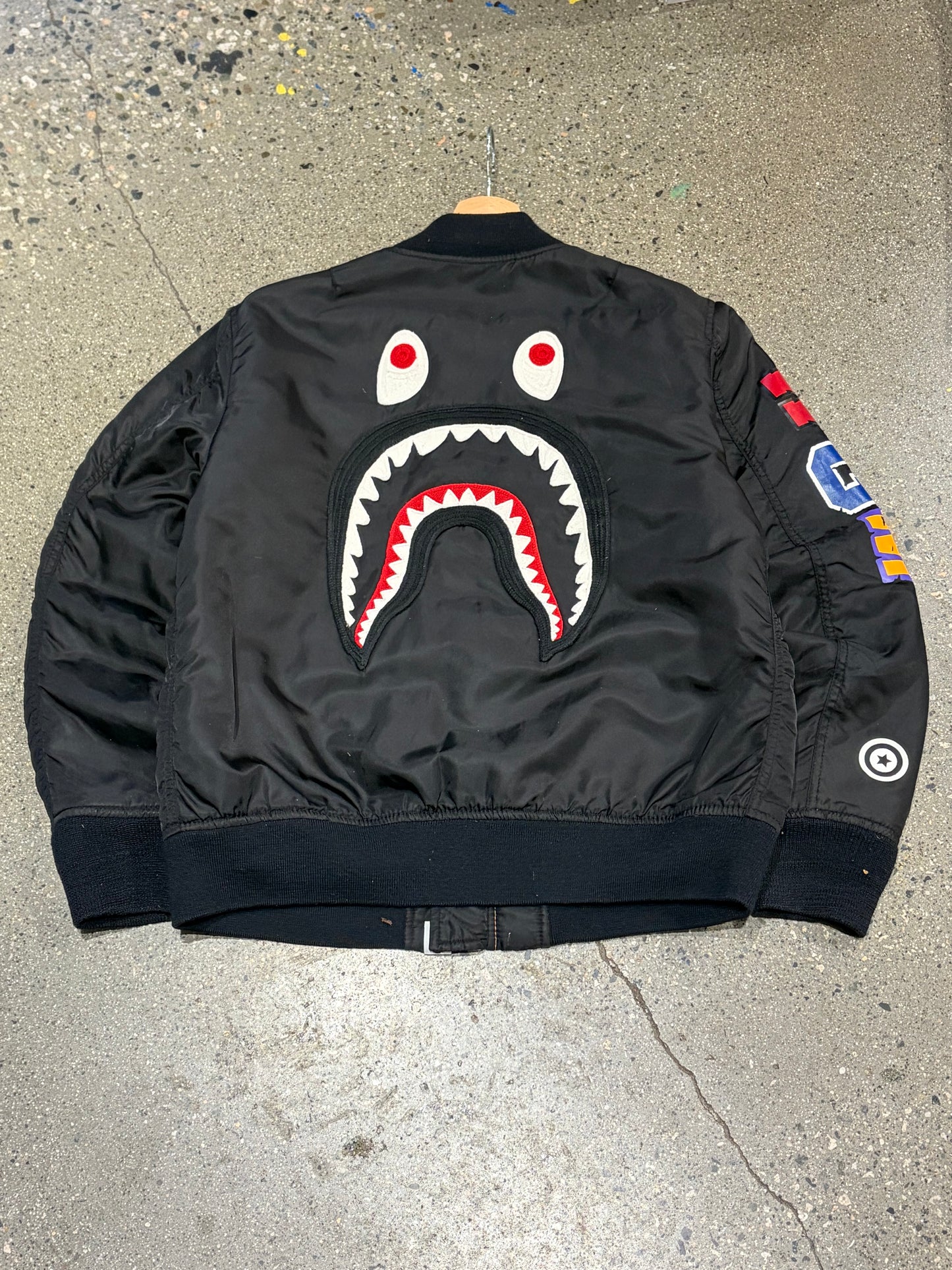 (S) Bape MA1 Black Bomber Jacket