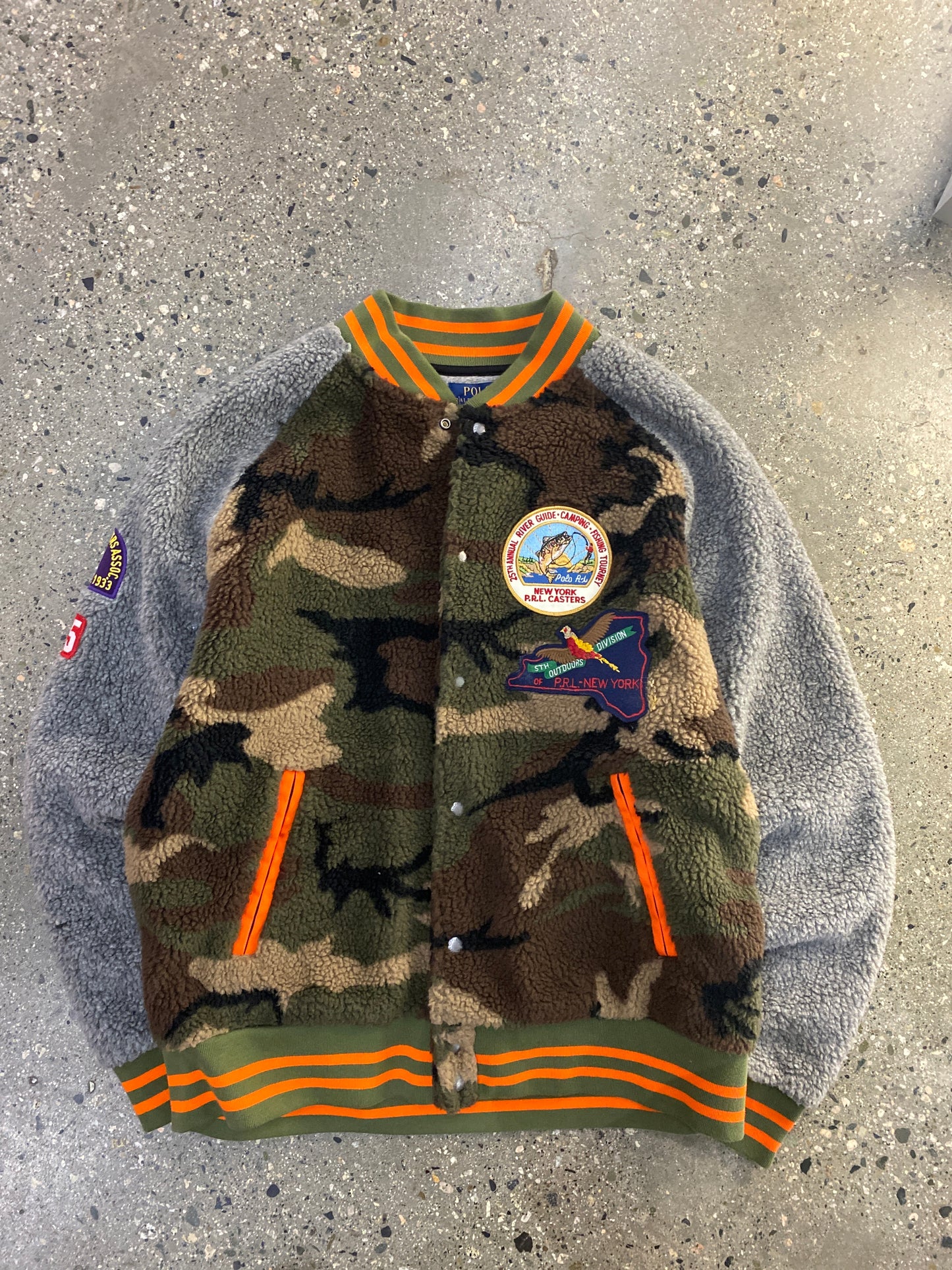 (L) Camo Polo Fleece Varsity