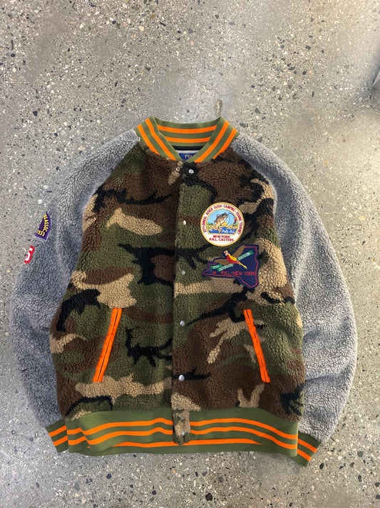 (L) Camo Polo Fleece Varsity