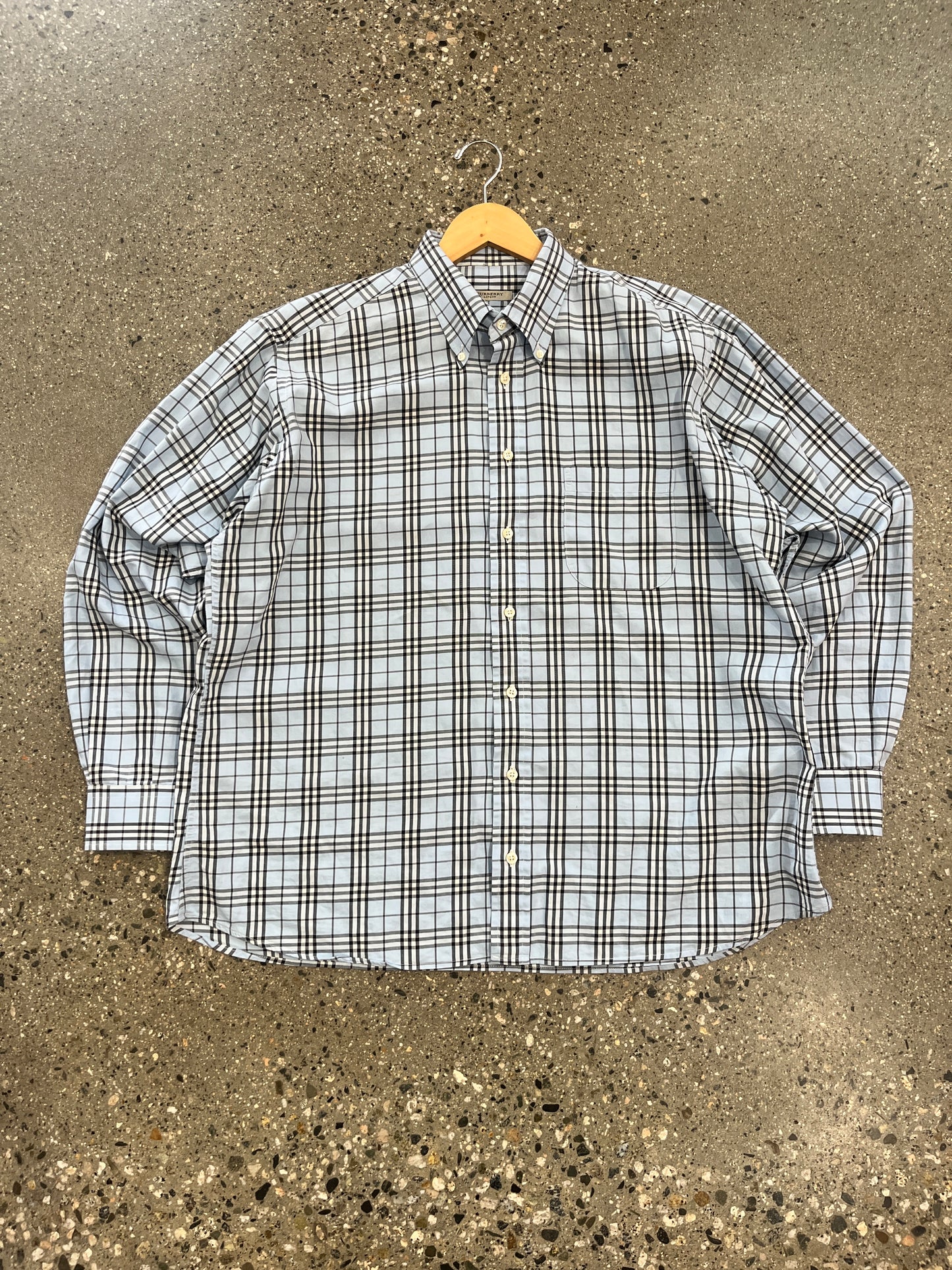 (XL) Burberry London Blue Plaid Button Up