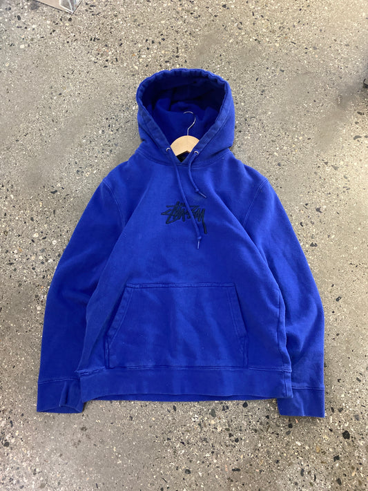 (S) Stussy Royal Blue Embroidery Hoodie