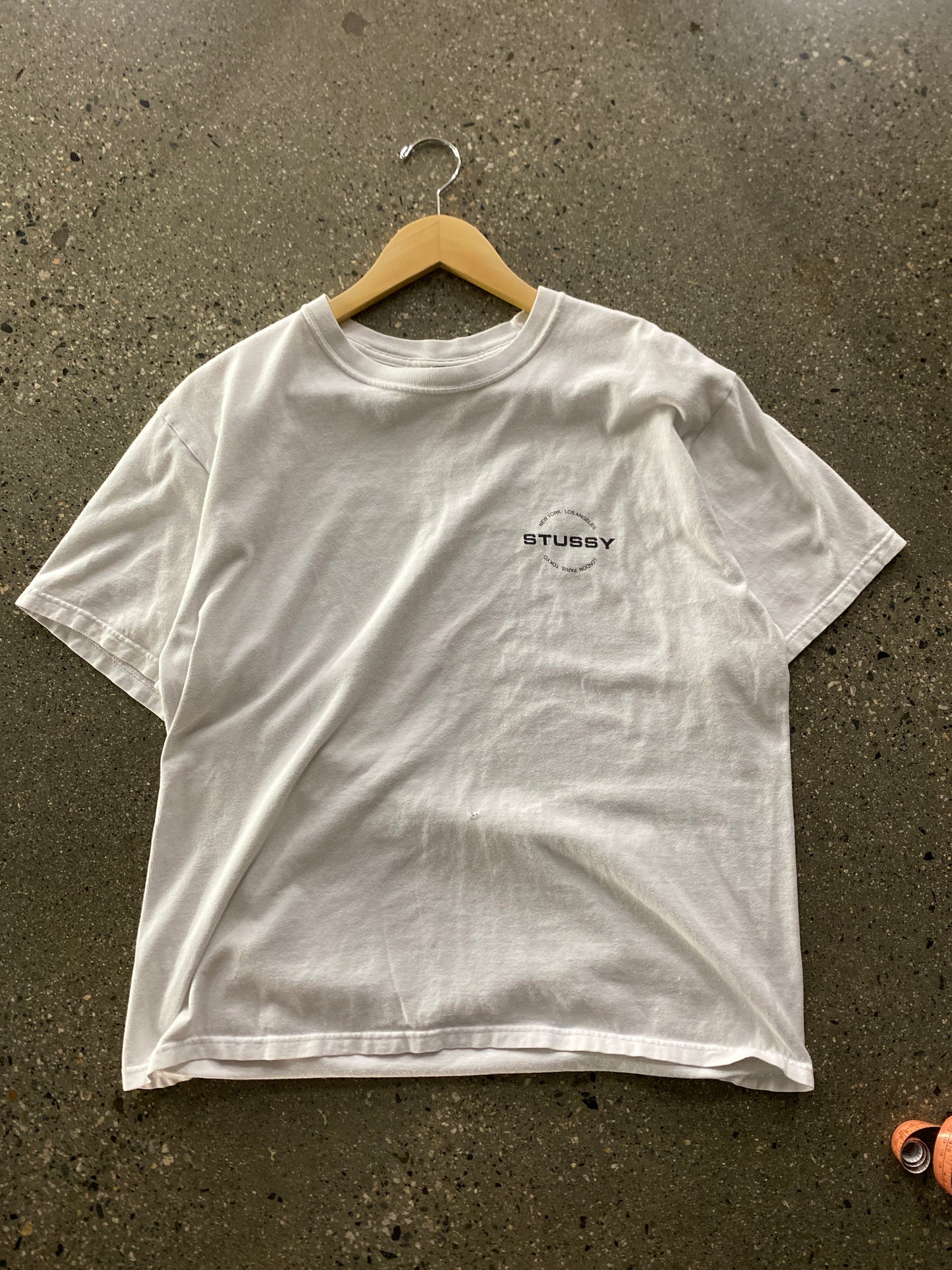 (L) Stussy White Doublesided Tee
