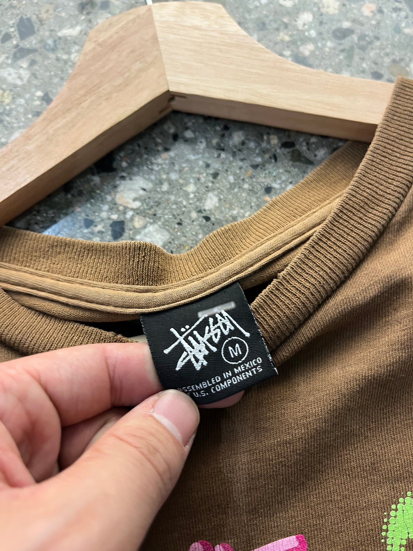 (m) Mid 2000s Stussy Revolution Brown LS
