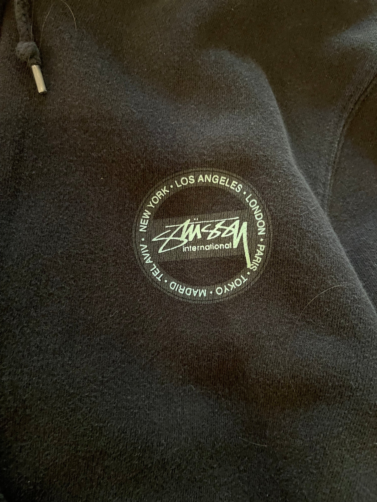 Stussy International Black Zip Hoodie Doublesided