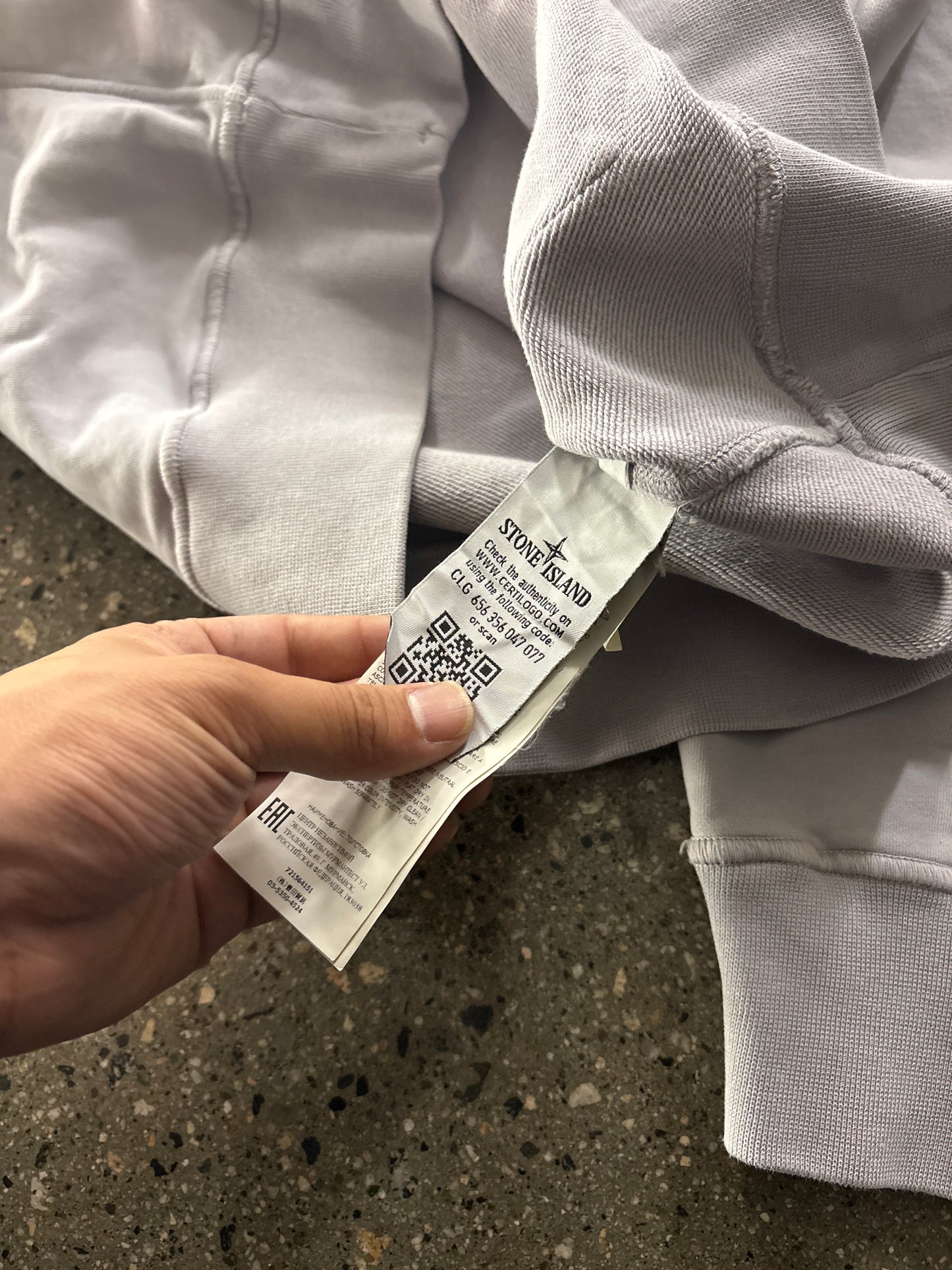(L) Stone Island Hoodie Lavender