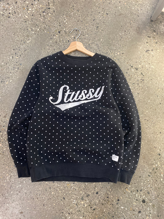 (s) stussy polka-dot crewneck